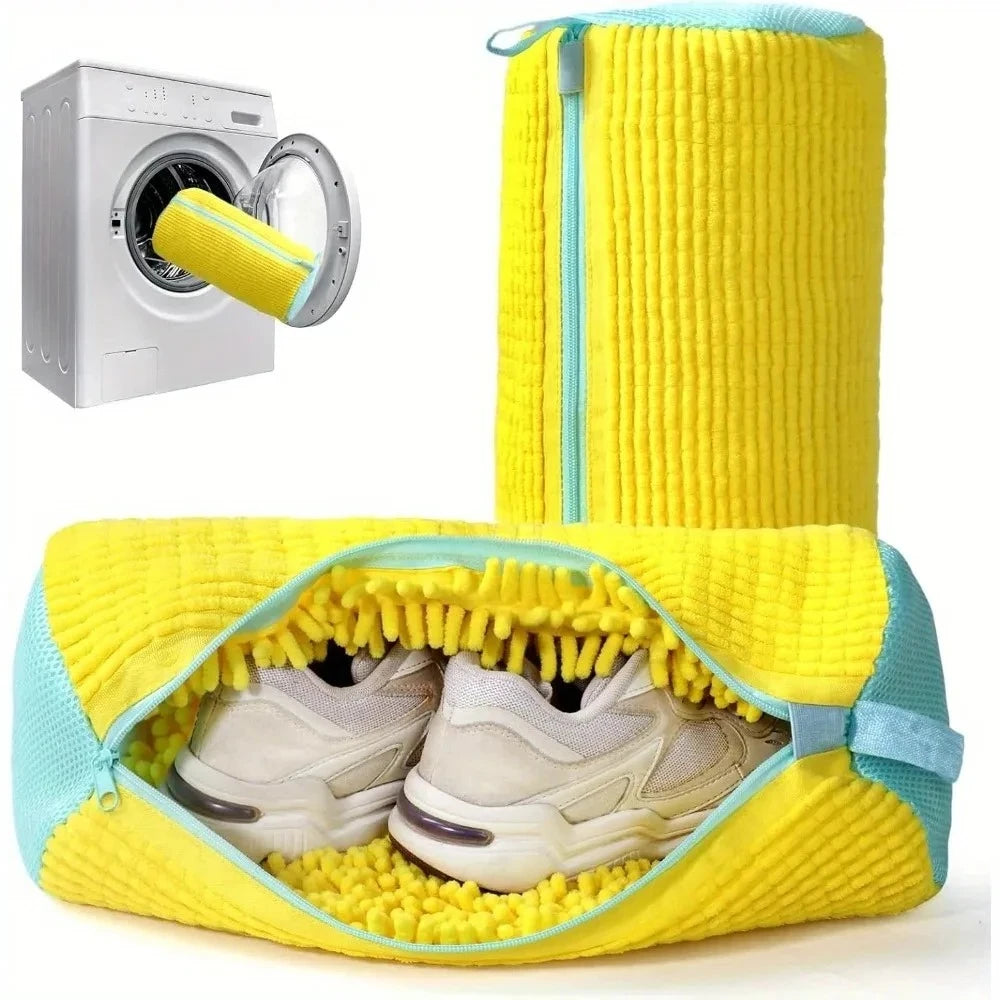 1PCS Shoe Wash Shoes Bag Padded Net Laundry Protector Fluffy fibers Polyester Washing Shoes Machine Laundry Bag Drying Bags Vue