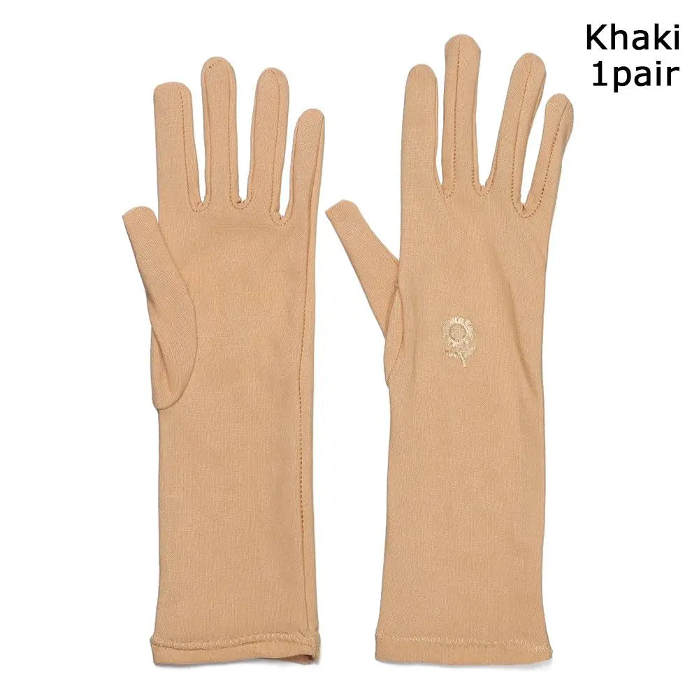 Summer Spring Slip Resistant Thin Driving Gloves Etiquette Anti UV Vue khaki