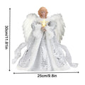 Christmas Tree Decorations Christmas Tree Top Angel with String Light Rustic Ornament for Fireplace Farmhouse Bedroom Garden Vue A