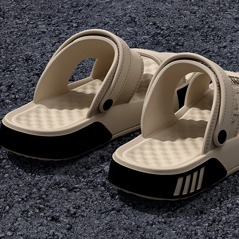 Men EVA Slides Platform Slippers Summer Soft-Sole Sandals Lightweight Indoor Outdoor Beach Flip Flops Home Shoes Vue
