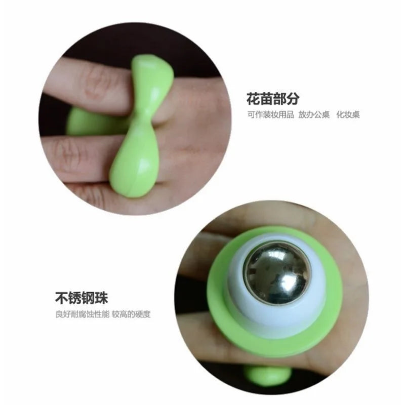 2/1Pcs Potted Plant Eye Massager Portable Ice Compress Rollerball for Puffiness & Dark Circles Relief Travel Face Neck Care Tool Vue