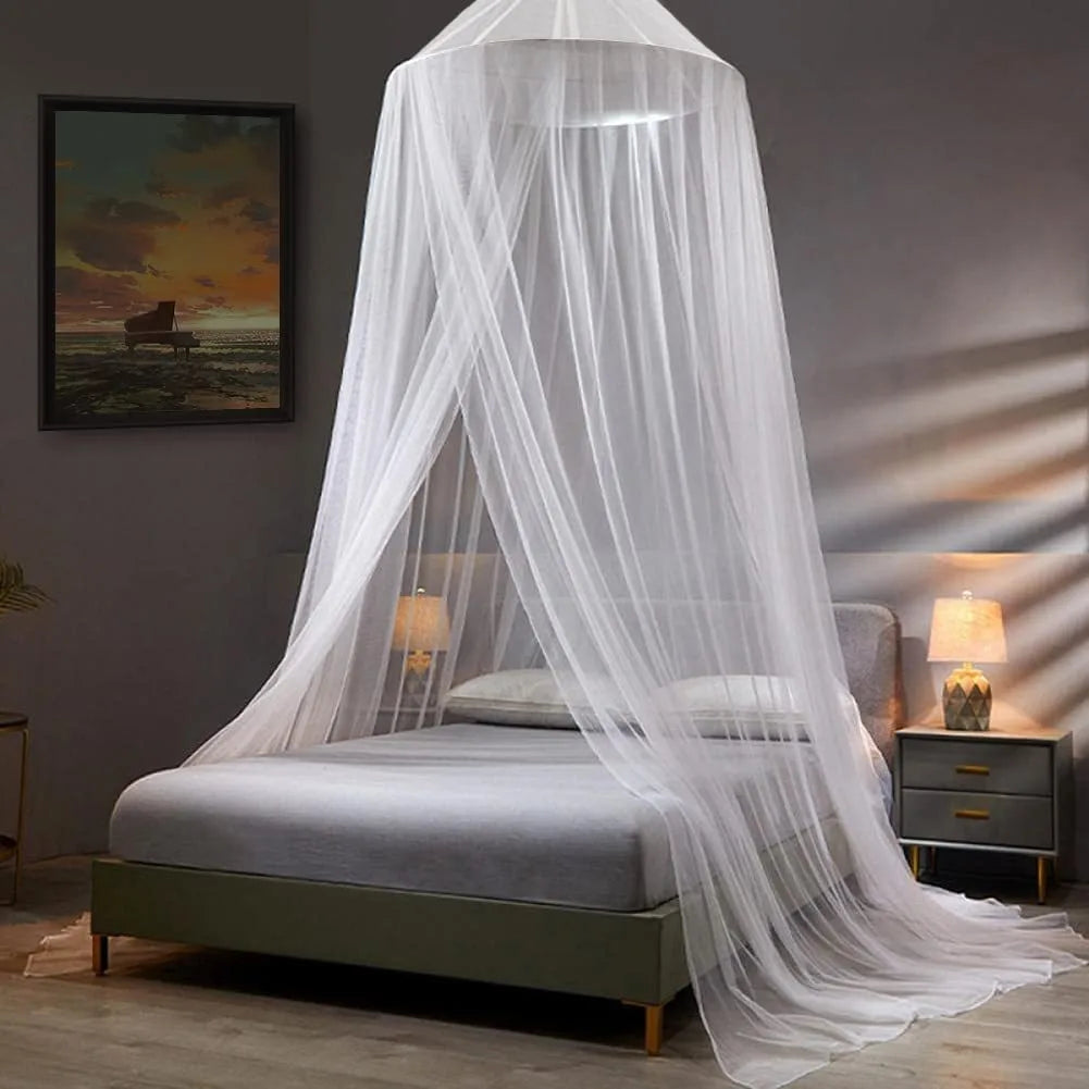 Mosquito Mesh Net Large Dome Hanging Mosquito Net Bed Net Tent Fly Insect Repellent Protection Home for Bed Canopy Dropshipping Vue WHITE