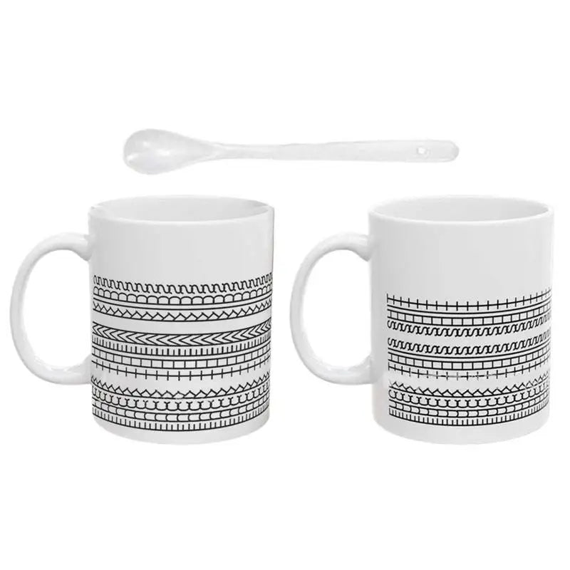 10oz Coffee Mug with Handle Tea Cup Novelty Microwave-Safe Coffee Cup Ceramic Drinking Cup Desktop Ornament for Water Milk Tea Vue