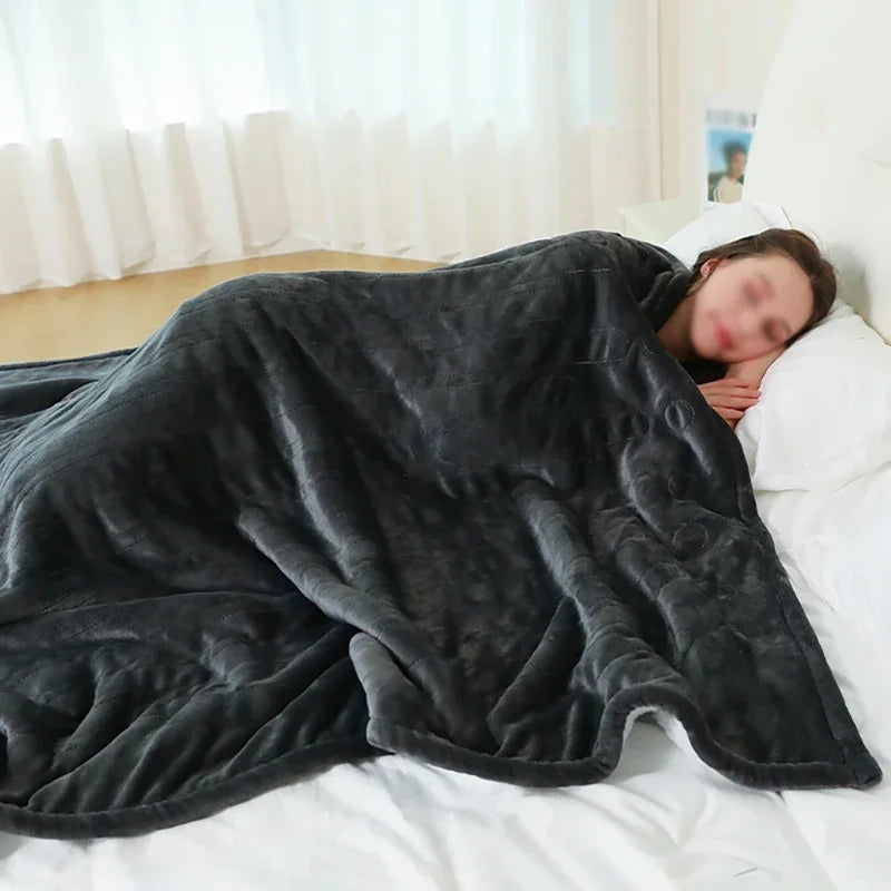 Flannel Electric Heated Throw Blanket | 9 Heat Settings, Auto Timer Electric Heated Blanket Vue