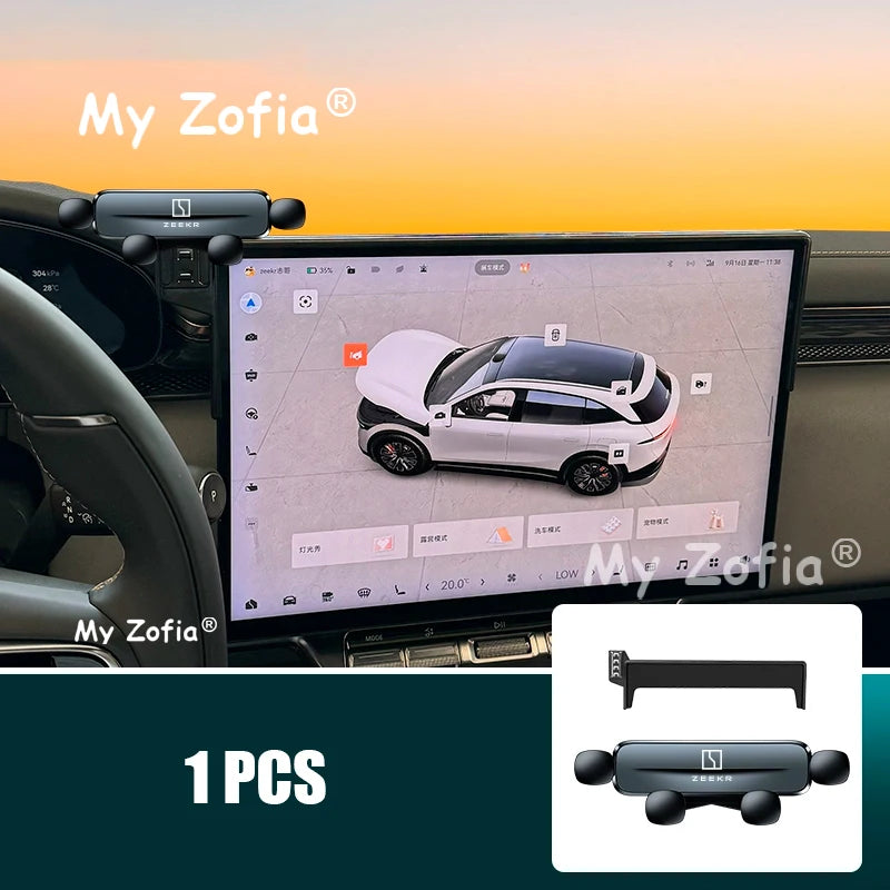 Car Bracket For Zeekr 7X 2025 2026 Car Phone Holder Navigation GPS Stand Interior Moulding Phone Holder Snap-on Clip Accessories Vue A