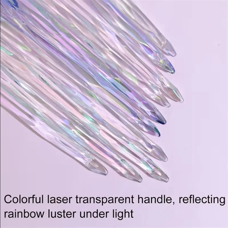 10Pcs Rainbow Crystal Diamond Makeup Brush Set Soft Fluffy Synthetic Eye Shadow Powder Liquid Foundation Comestic Brushes Tools Vue