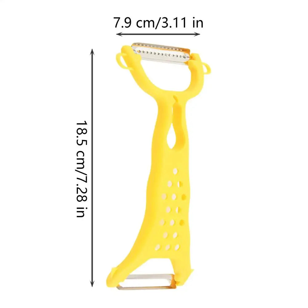 Vegetable Fruit Peeler Slicer Grater – Double-Head Kitchen Tool Vegetable Peeler Vue Yellow