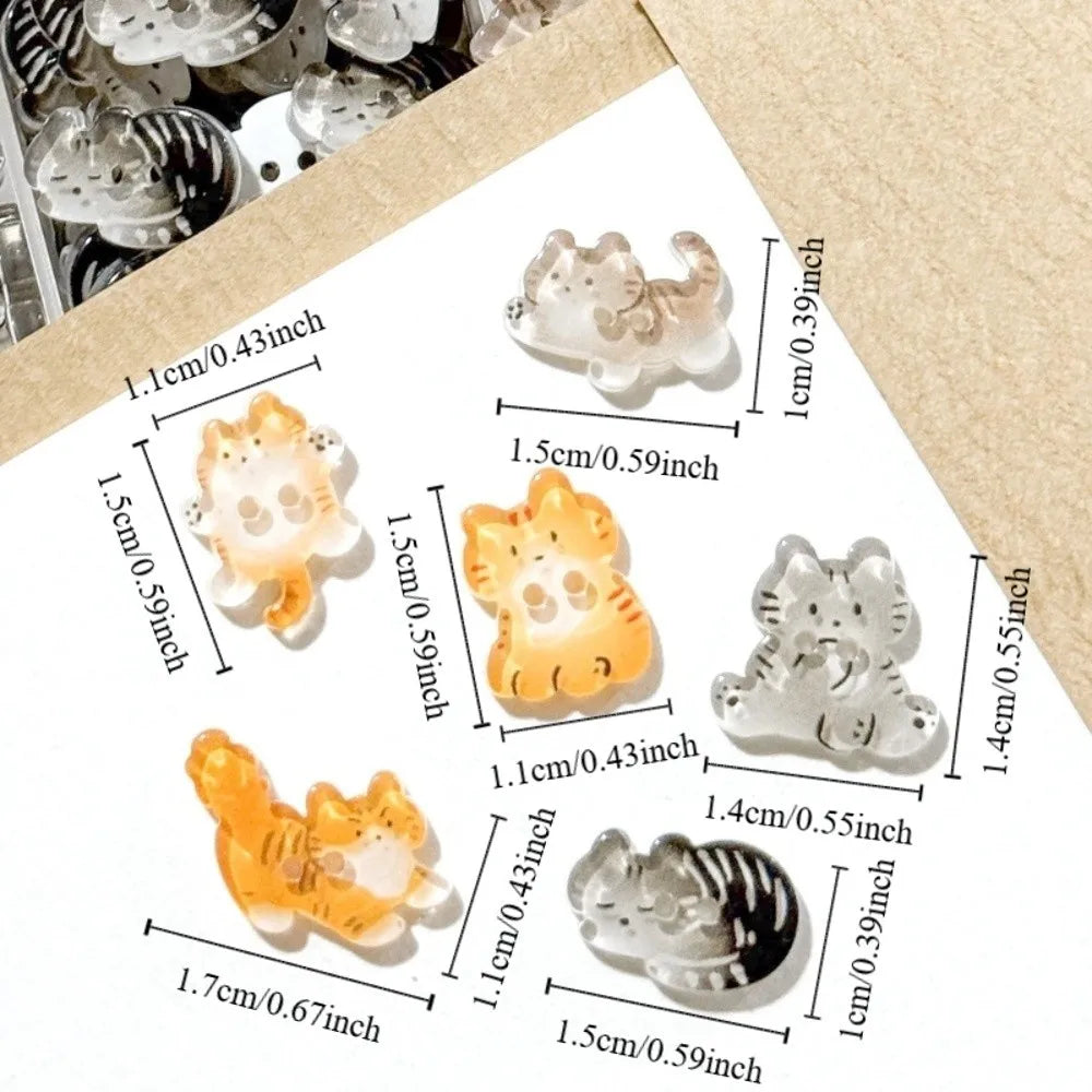 30pcs Black Cat Creative Kitty Buttons Cute Fashionable Tabby Cat Buttons Resin Ginger Cat Buttons Clothing Coat Vue