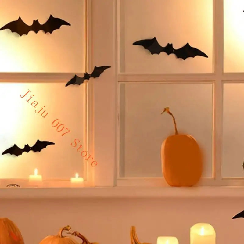 Halloween Flying Bat Wall Decals – Realistic PVC Stickers Halloween Wall Decals Vue