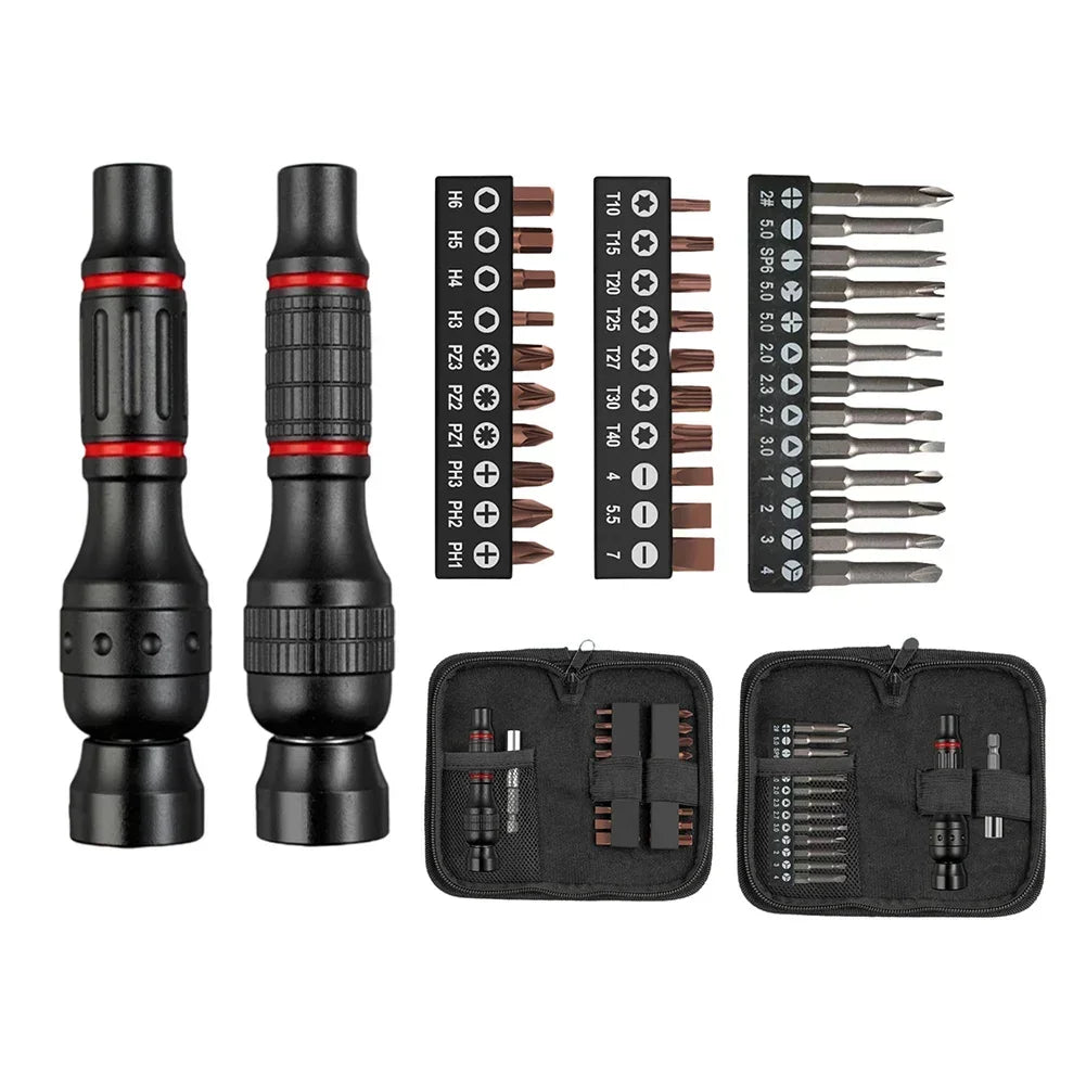 Ratchet Screwdriver Handle Set – Aluminum Alloy & 20-Pc Bits Ratchet Screwdriver Set Vue