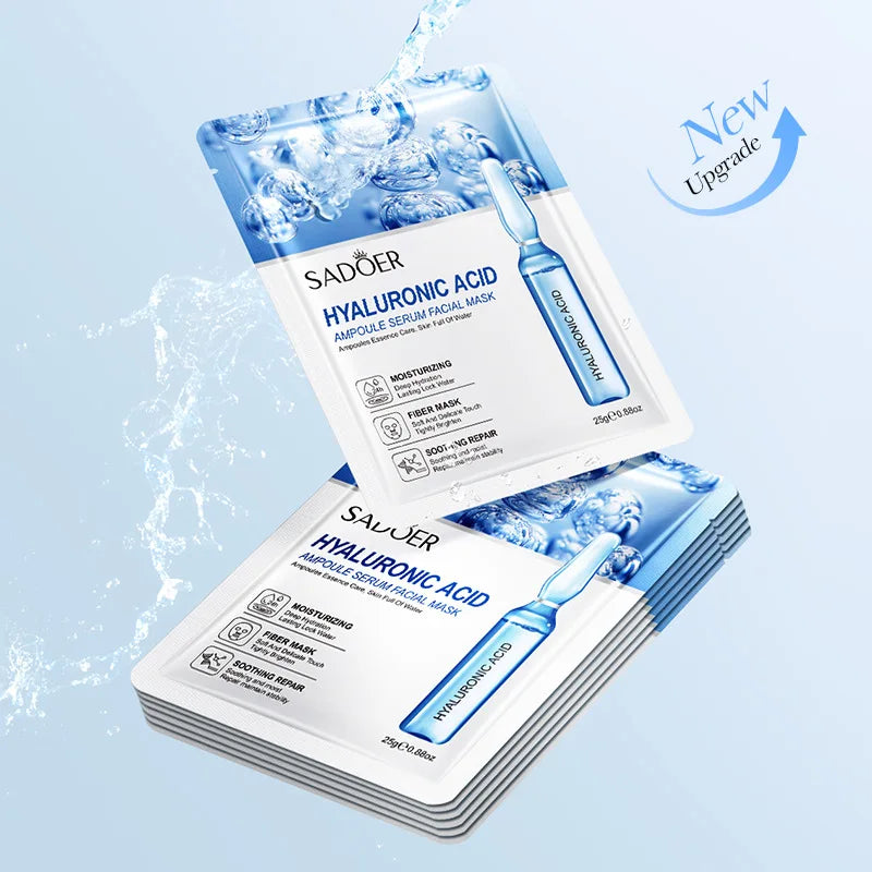 10Pcs Hyaluronic Acid Mask Facial Skin Care Firming Moisturizing Mask Facial Skin Care Products Vue