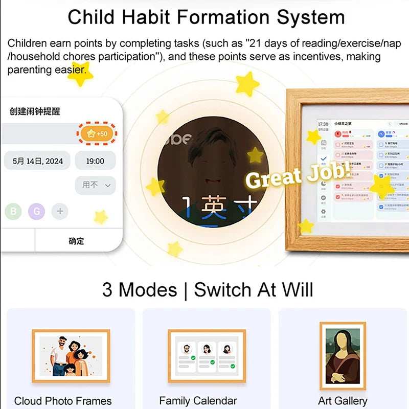 10.1 Inch Digital Calendar Planner IPS HD Smart Touchscreen for Family WiFi Interactive Display Wall Planner Electronic Calendar Vue