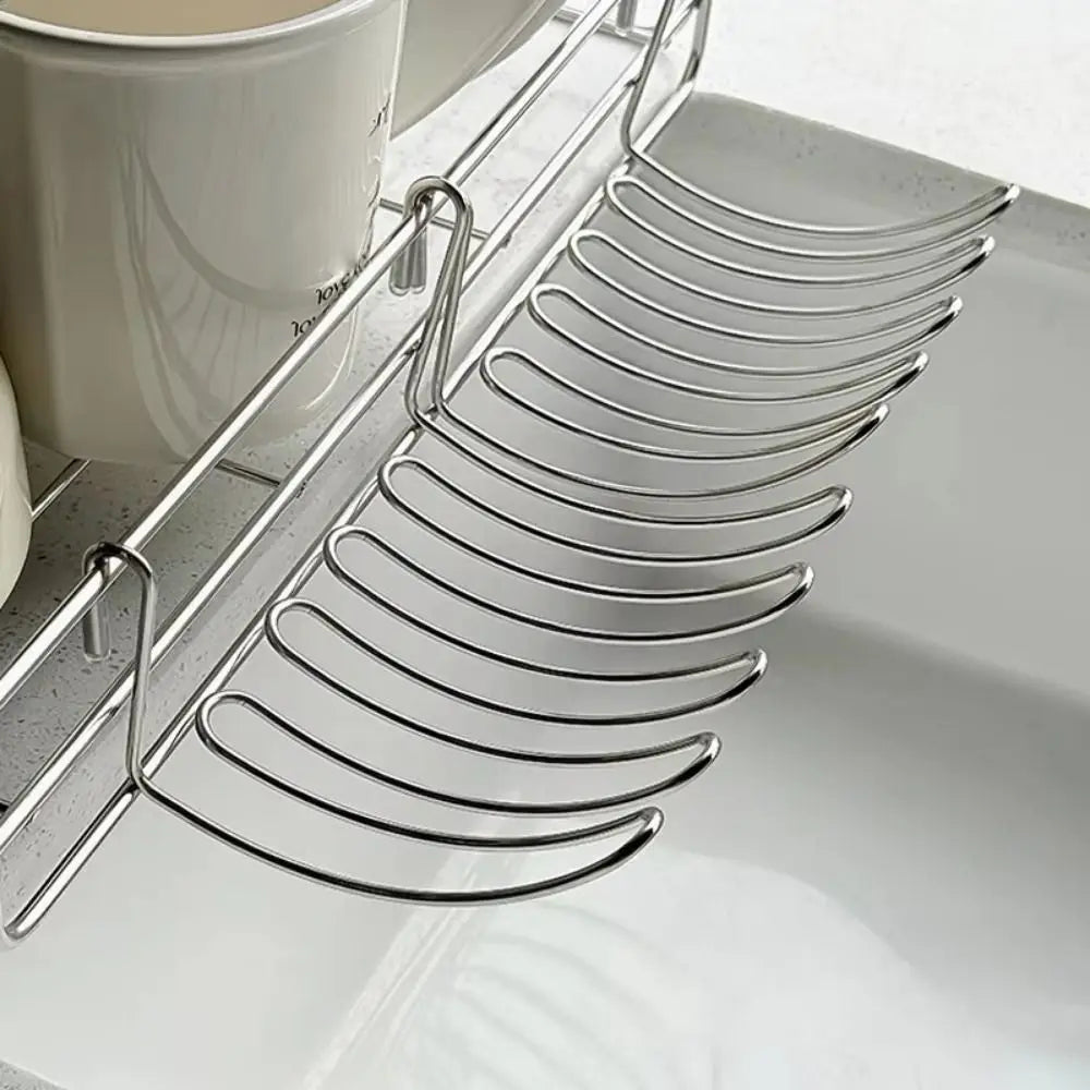 3PCS Practical Stainless Steel Small Hanging Rack Draining Wall Mounted Draining Sponge Rack Expansion Space Soap Dish Bathroom Vue