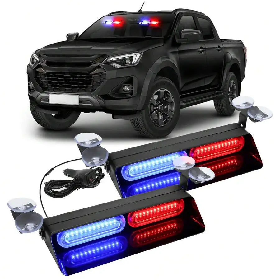2 In1 Interior Windshield Strobe Lights LED Dash Hazard Warning Safety Flashing Traffic Advisor Lights Car Accessories Vue