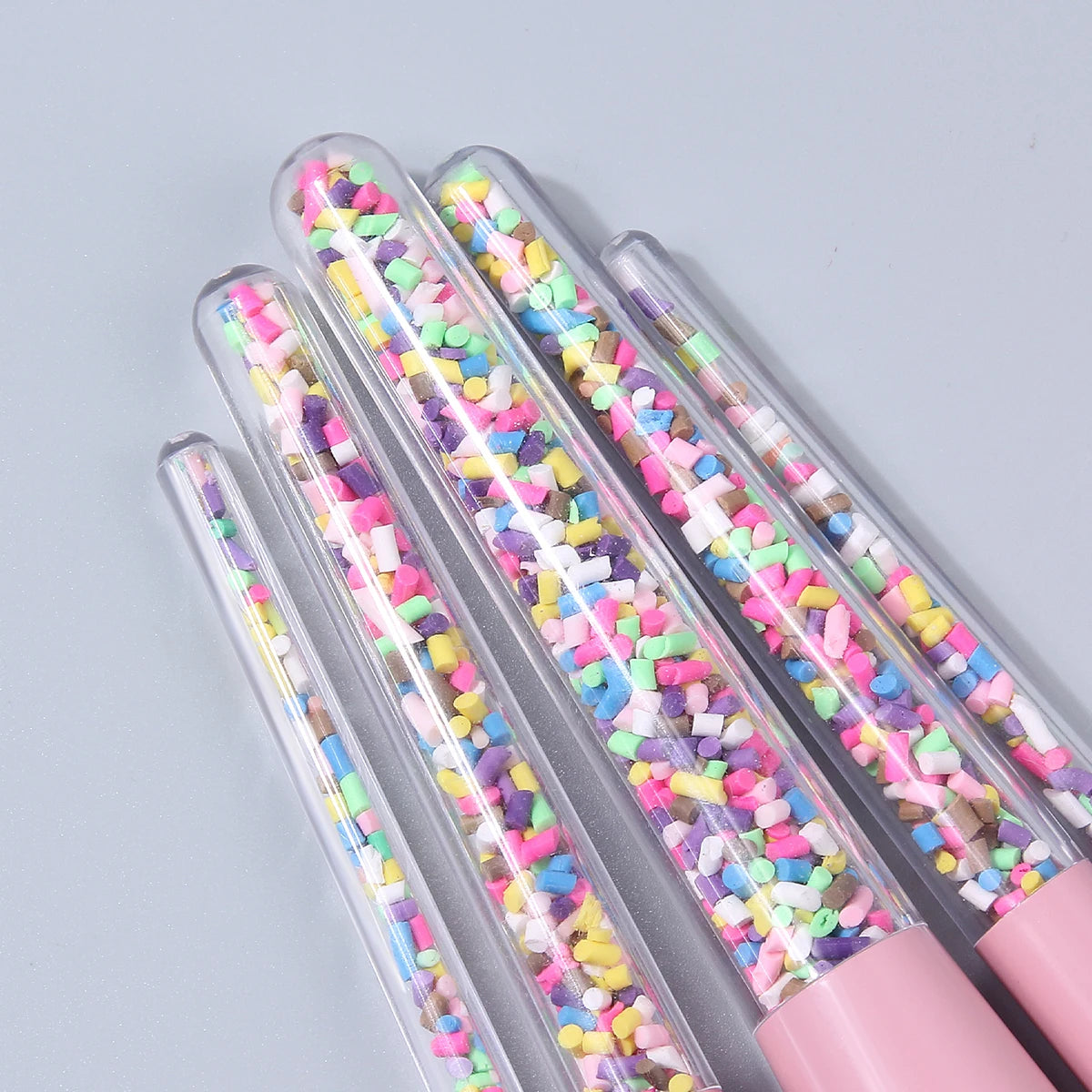 5PCS Candy Sprinkle Makeup Brushes Set Pink Soft Synthetic Brushes for Face & Eye Vue