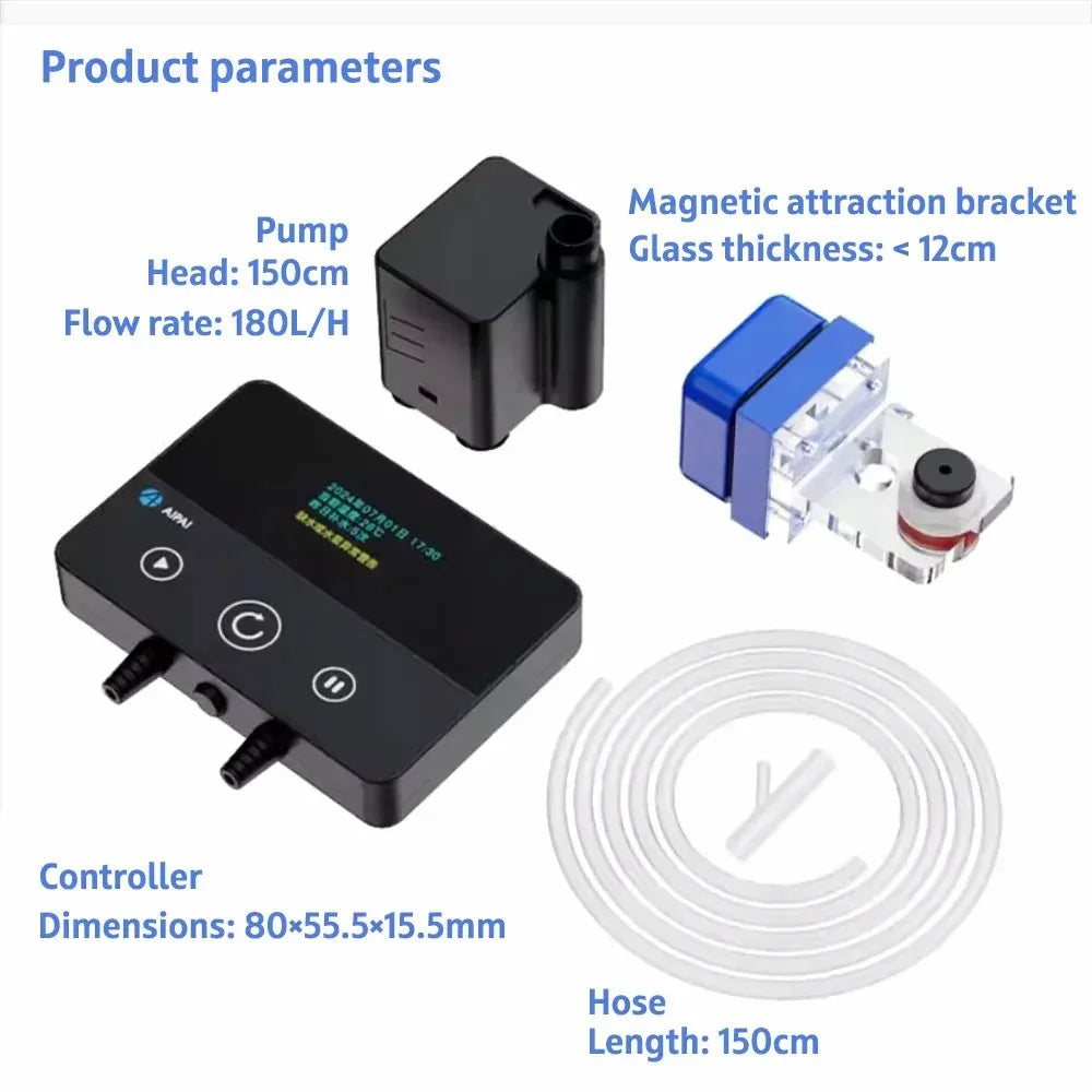AIPAI Smart ATO System Auto Top Off for Aquarium APP-Controlled Water Level Regulator Precision Ops Auto Water Circulation Pumps Vue