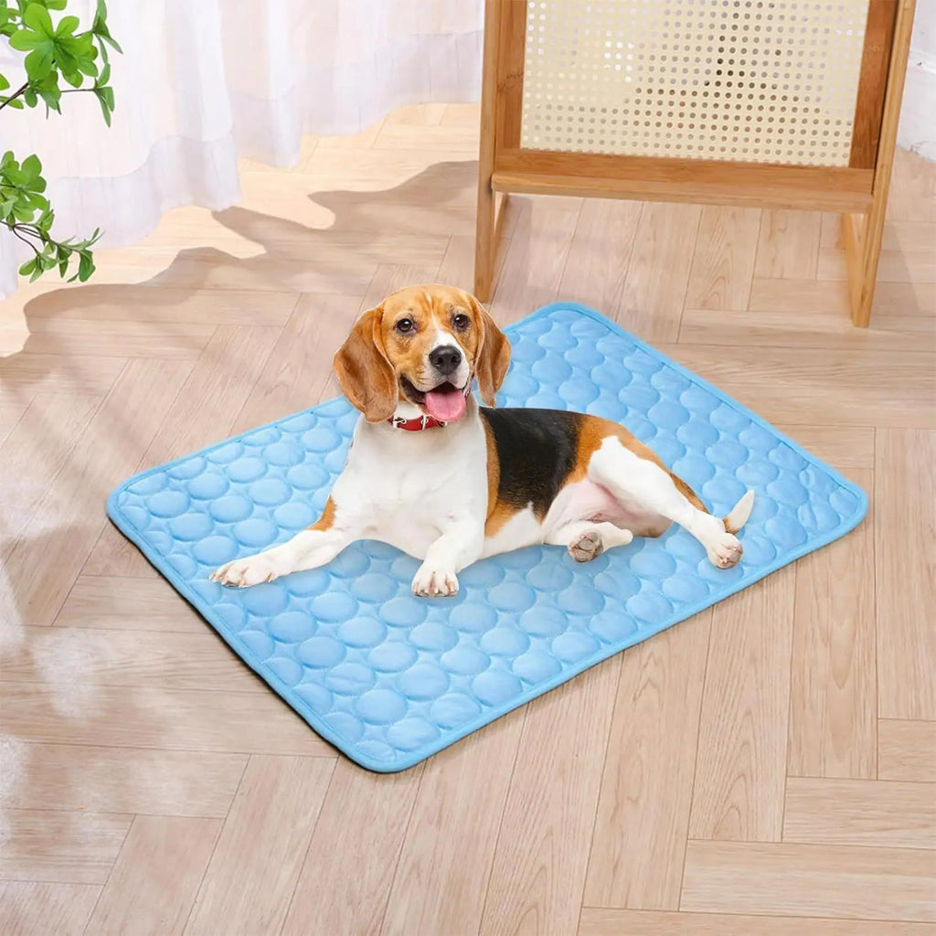 Ice-Silk Pet Cooling Mat, Breathable Washable Tear-Resistant Summer Pad, Portable Cool Mat for Dogs Cats, Camping Travel Beach Vue