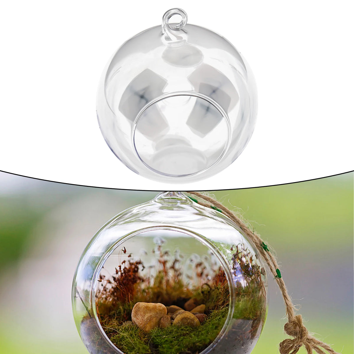 Brand New Garden Home Glass Ball Hanging Vase Succulent Tabletop Tealights Terrarium Celebration Decoration Plant Vue