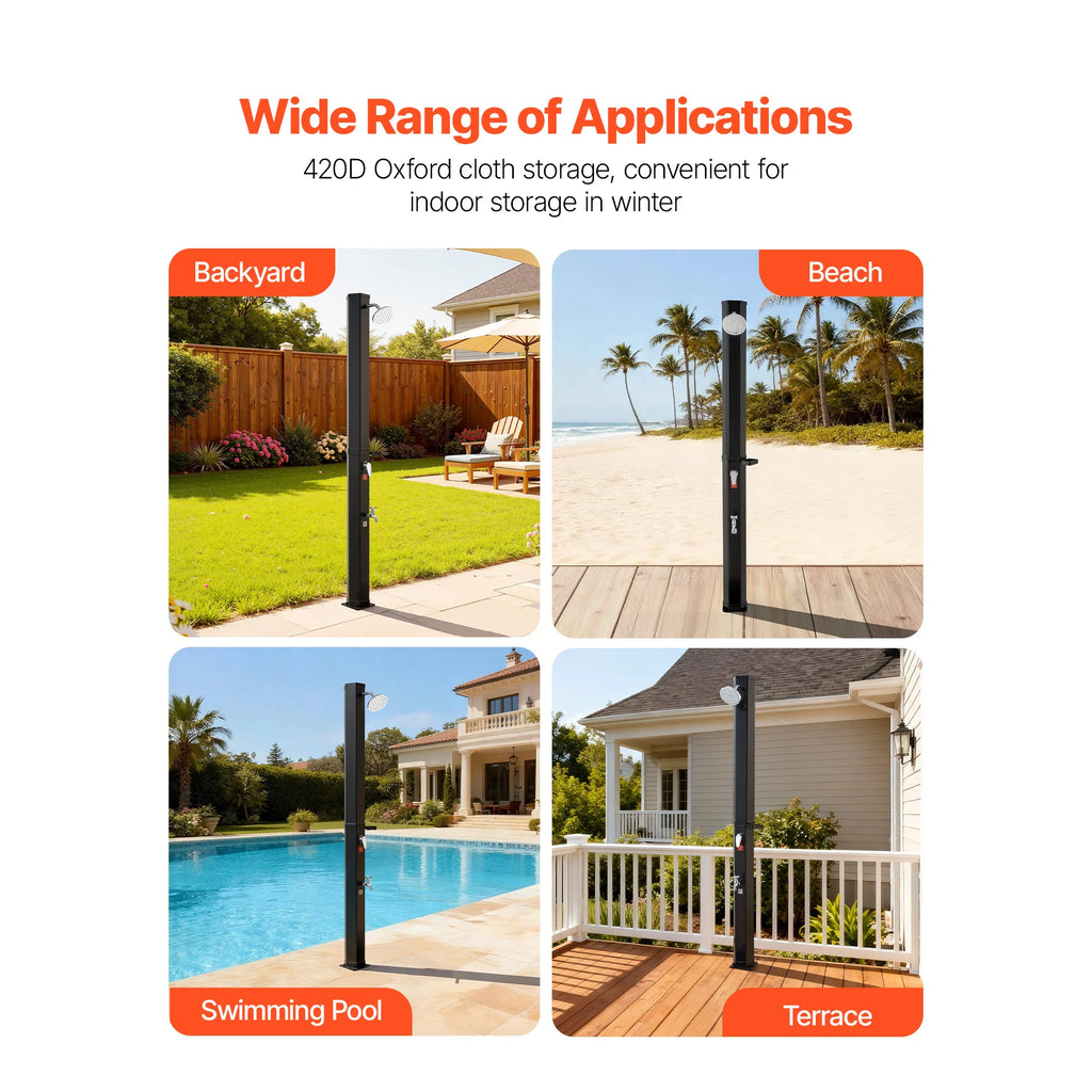Solar Heated Outdoor Shower | Pool, Beach & Backyard Solar Outdoor Shower Vue