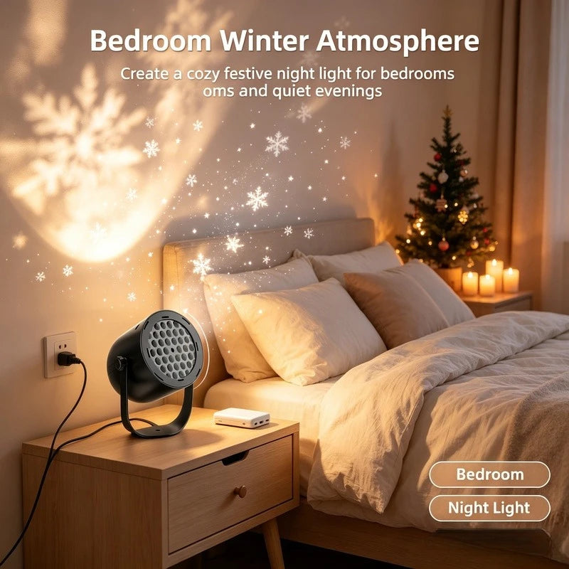 Christmas LED Projector Light, USB Powered Projection Lamp for Living Room Holiday Party New Year Decor Vue