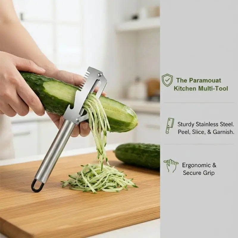 1PC Multi Functional Stainless Steel Scallion Peeling Knife Durable Kitchen Handle Tool for Home Vegetable and Food Prep Vue