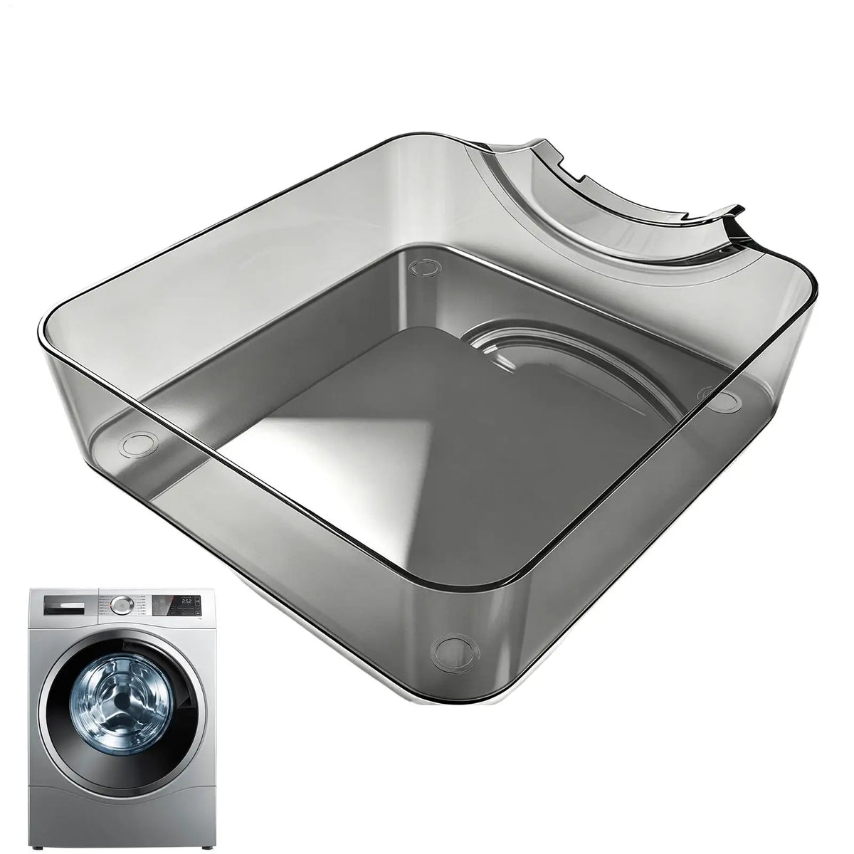 Washing Machine Drain Tray w/Reusable Lint Filter, Funnel Water Catcher for Front Load Washer, Floor Protector for Laundry Room Vue