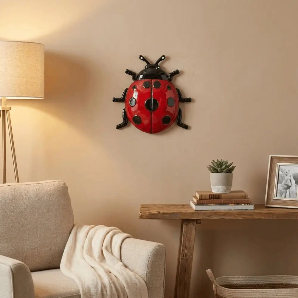 3PCS/SET Realistic Metal Wall Decoration Wall Hanging Craft Iron Beetle Wall Art Decorative Insect Fake Insect Ornaments Vue