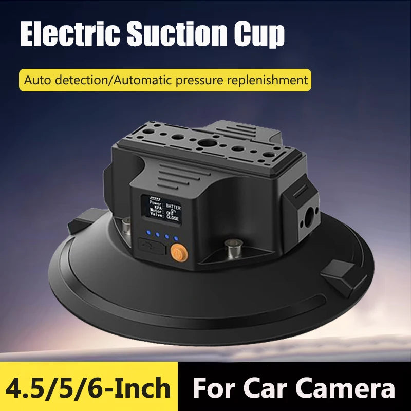 4.5/5/6 Inch Strong Electric Suction Cup Car Camera Suction Cup Shock Absorption Sports Camera Fixed Shooting Tool for Cam Phone Vue