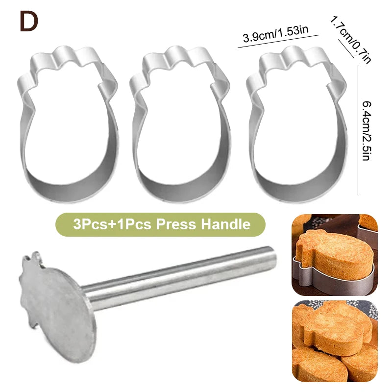 Rectangle Shape Pineapple Cake Pie Biscuit Cutter Mold Stainless Vue D