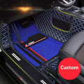 Custom Fit Car Floor Mats Waterproof Luxury Leather Full Carpet Set Interior Accessories For Honda Toyota Mercedes Benz Audi BMW Vue Purple 01