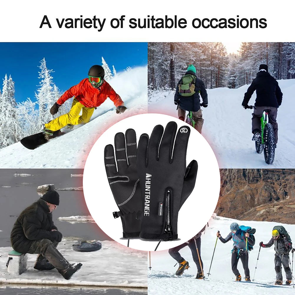 USB Heated Winter Ski Gloves Touch Screen Thermal Gloves Fleece-Lined Windproof Anti-Slip for Cycling Hiking Driving Outdoor Vue