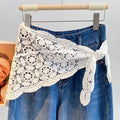 Trendy Lace Trim Fart Curtain Slim Fit Pretty Mini Skirt Hollowed-out