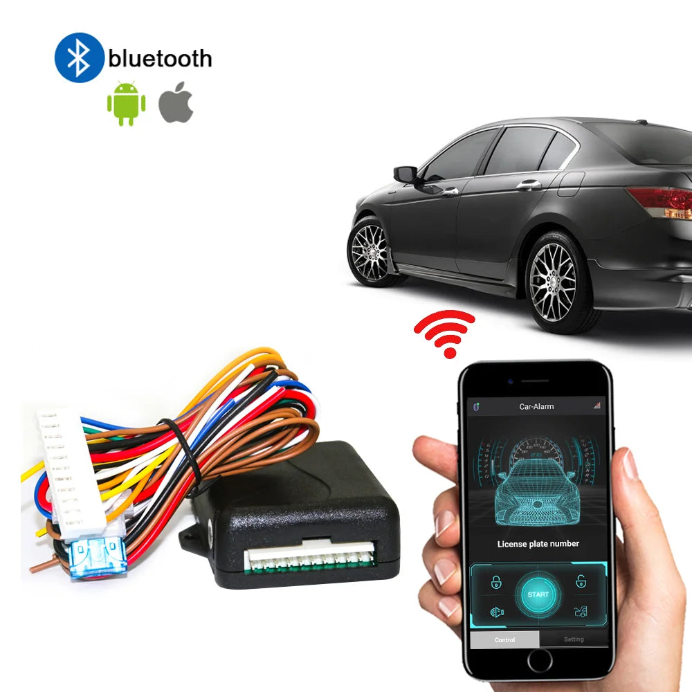 Universal 12 V Car,Controle do sensor do telefone esperto para o carro, Sistema de carro chave inteligente com início Vue Default Title