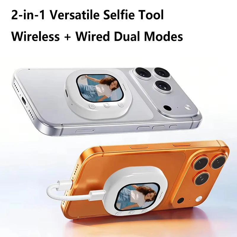 Mini Wireless Magnetic Phone Screen Projector Mobile Phone Rear Camera Selfie Video Camera for Vlog Live Selfie Screen Vue