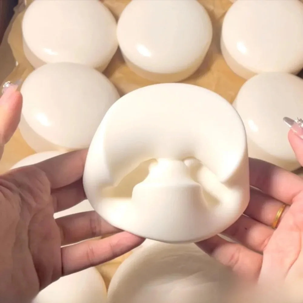 Round Bread Chunks Yogurt Cake Bread Squeeze Toy Soft Stress Relief Slow Rising Sensory Fidget Toys for Adults Relaxing Gifts Vue