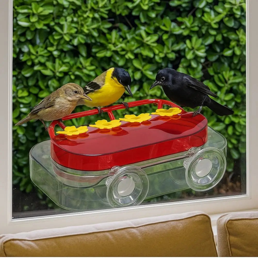 Practical Suction Cups Hummingbird Feeder Visible Durable Bird Water Drinker Refillable Hummingbird Water Dispenser Window Vue