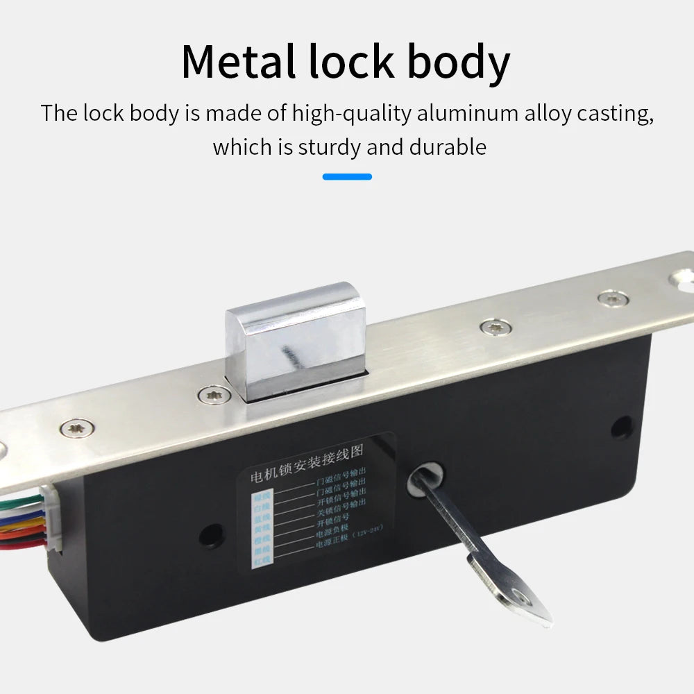Electric Bolt Lock Fail Secure Silent Electromagnetic Door Access Control System Motor Mortise Lock Normally Open Door Contact Vue