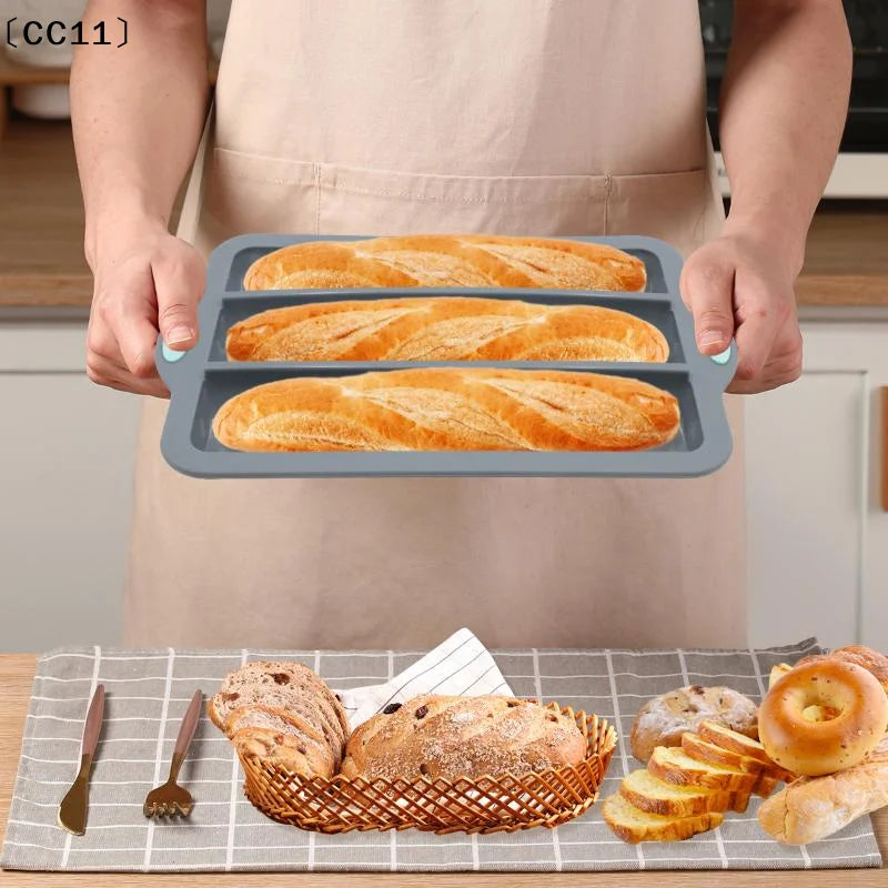 Silicone Baking Mold 3 & 8 Grid Nonstick Loaf Pan Resistant Bakeware For Homemade Bread Sausage Roasting〔CC11〕 Vue