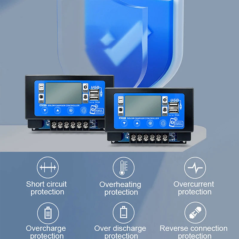 12V/24V LCD Digital Display 30A 60A Bluetooth WiFi Solar Charge Controller Embedded Snap-on Energy Storage MPPT Solar Controller Vue