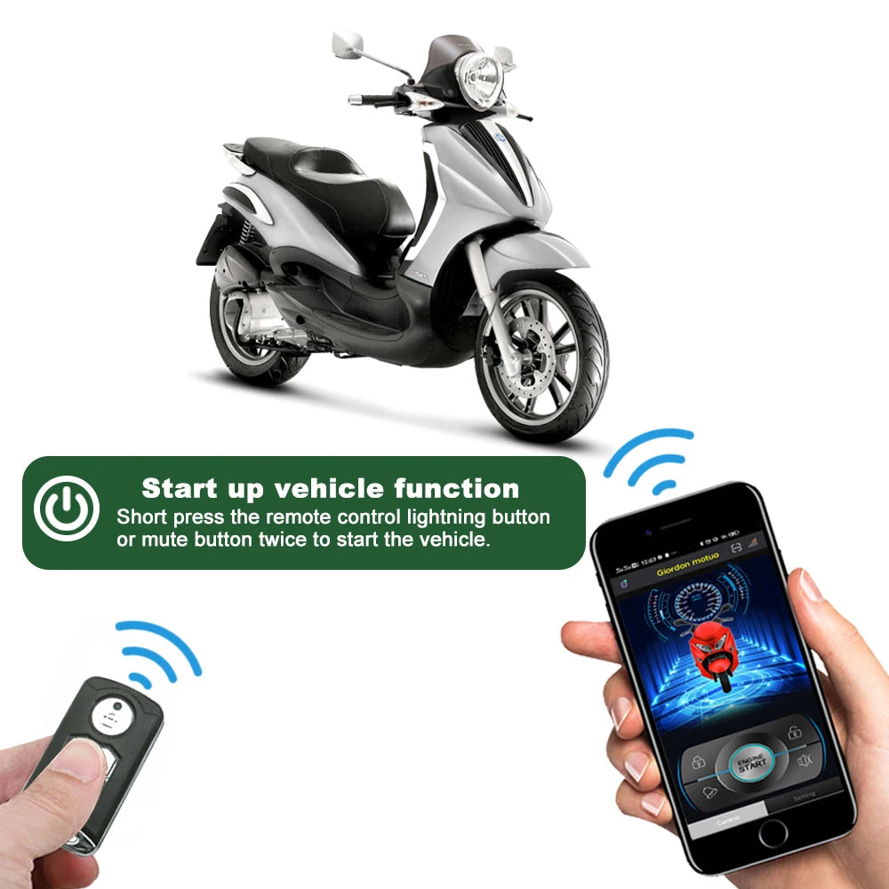 12V Motorcycle Waterproof High Power Alarm System With Remote Controller Motorbike Security Warning Smartphones Contr Vue