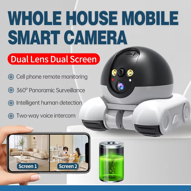1080P HD WIFI Camera PTZ IP Security Protection Surveillance Camera Auto Tracking Baby Pets Monitor Smart Home Robot Cameras Vue WIFI Cam Add 32GB USB