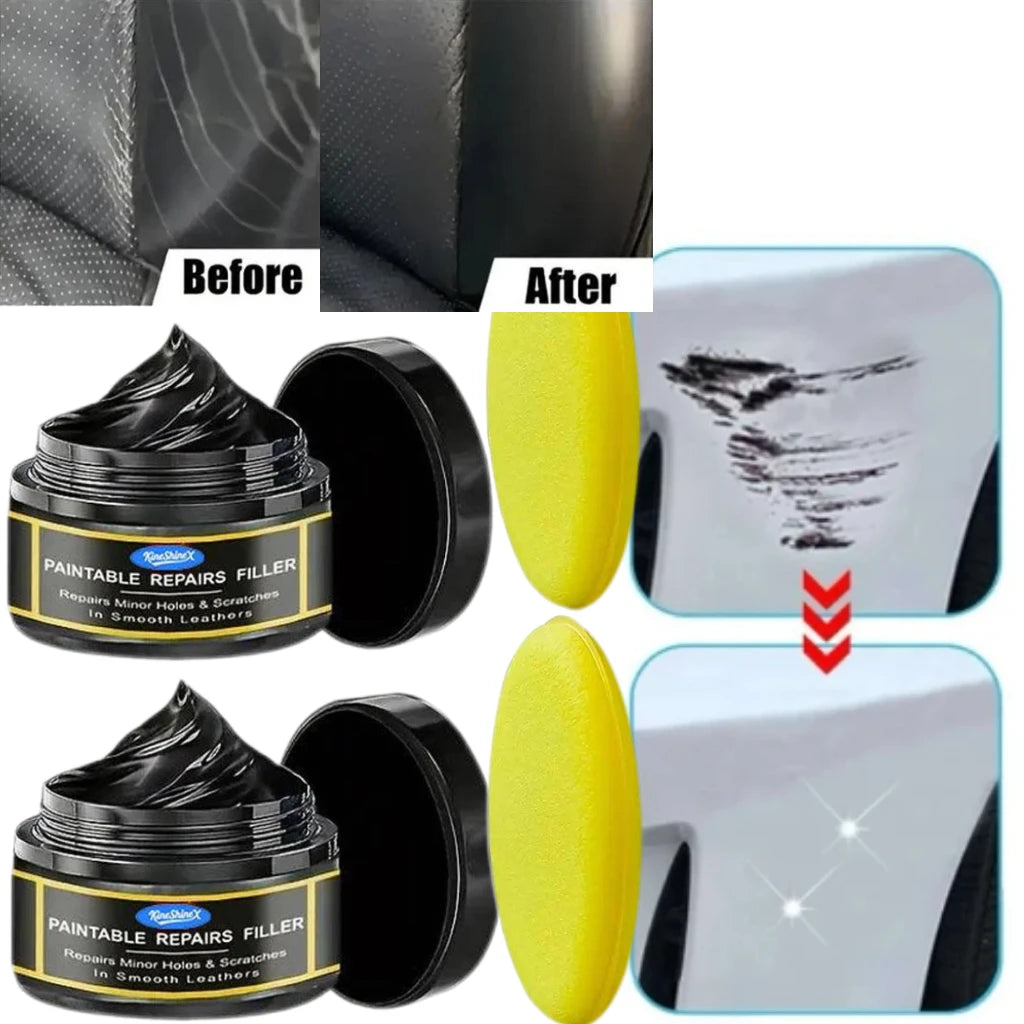 Car Interior Exterior Scratch Remover Wax Paintable Repair Leather Holes Scratch Magical Plastic Repair Agent With Shiny Surface Vue
