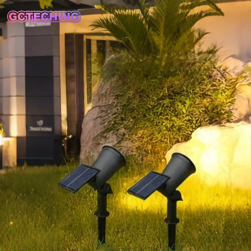 9 LEDs Solar Spotlights,Outdoor IP65 Waterproof,Spot Lights,Brightness Adjustable for Garden Backyard Driveway Patio Law Decor Vue