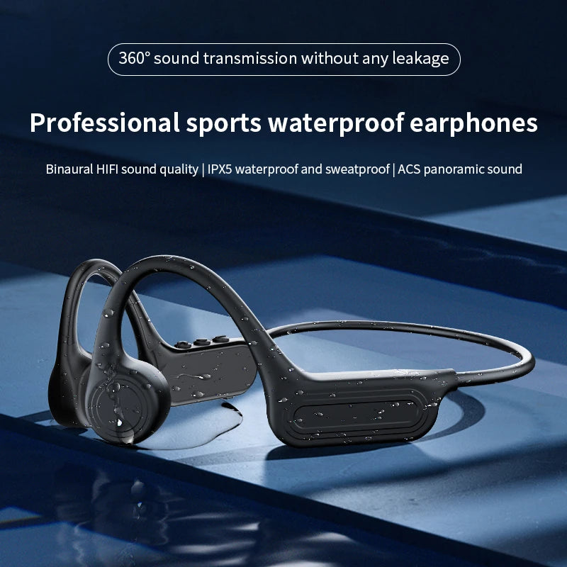 Bone Conduction Headphones Bluetooth 6.0 Wireless Open Ear Headphones With Mic Waterproof Headphones For Sports Running Vue