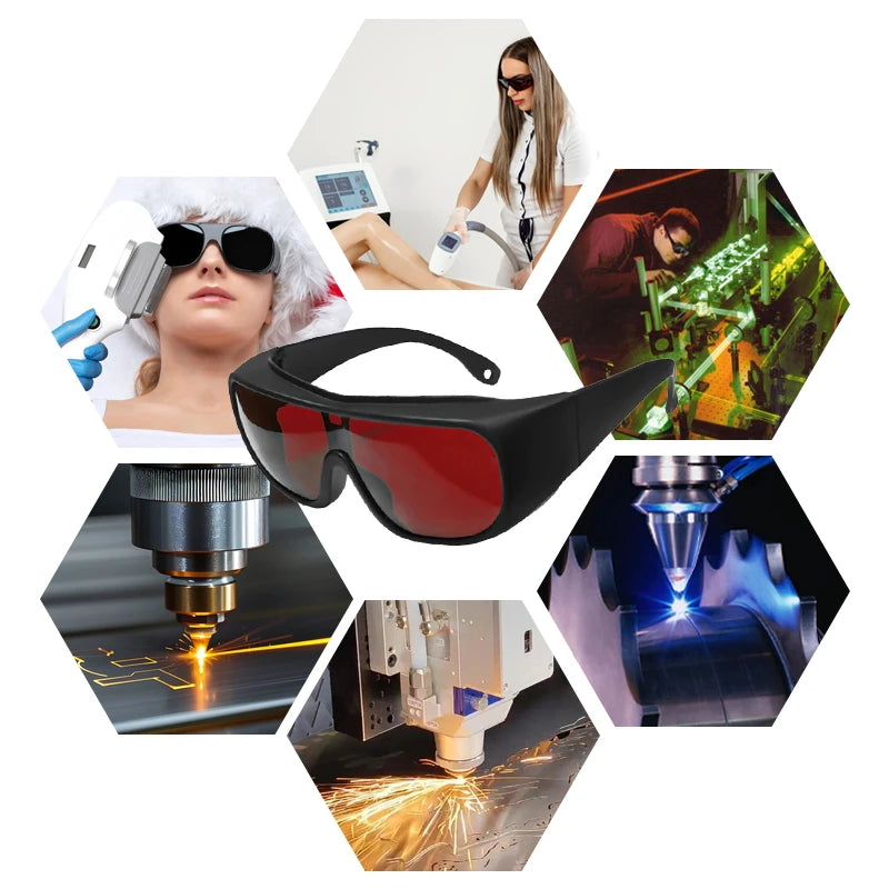 Eye Protection CE EN207 Validated OD6+ 900-1100nm Flexible PC Temple Laser Lenses for Multi-kW Fiber Laser Metal Cutting Factory Vue