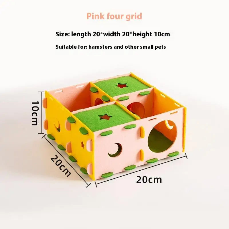 CC11Removable Felt Maze Hide Nest Hamster Passage Little Pet Sugar
