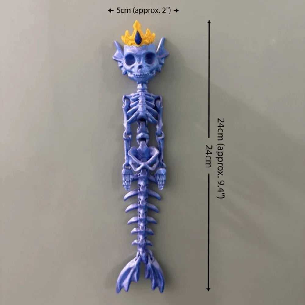 Articulated Movable Joints 3D Printed Mermaid Skeleton Fine Surface Details Lightweight Sturdy Material Movable Bone Figure Vue