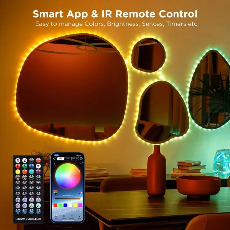 Color Changing Christmas String Lights Winkle Fairy Lights String Waterproof Smart App & Remote for Indoor Outdoor Patio Decor Vue