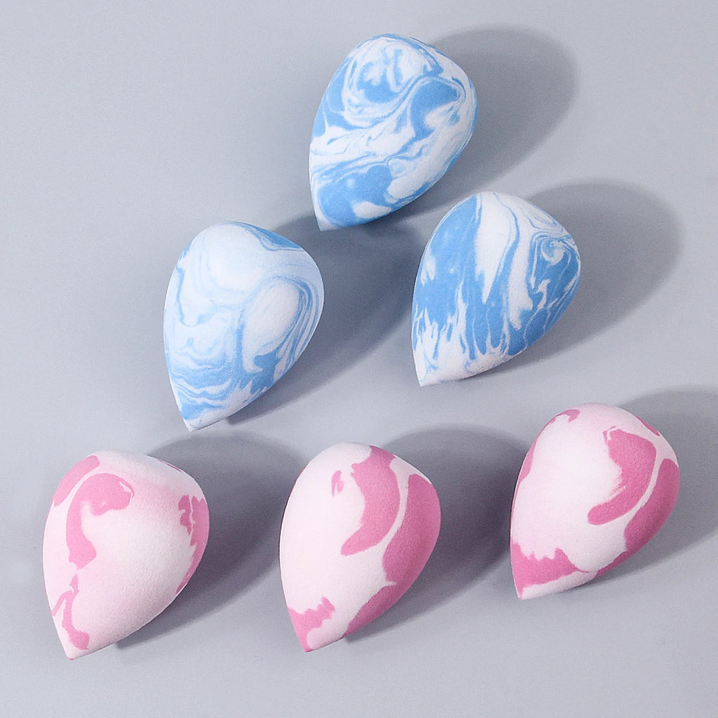 6PCS Ombre Multi-Use Makeup Sponges - Professional Face Blending Tools for Flawless Liquid/Powder & Color Cosmetics Vue