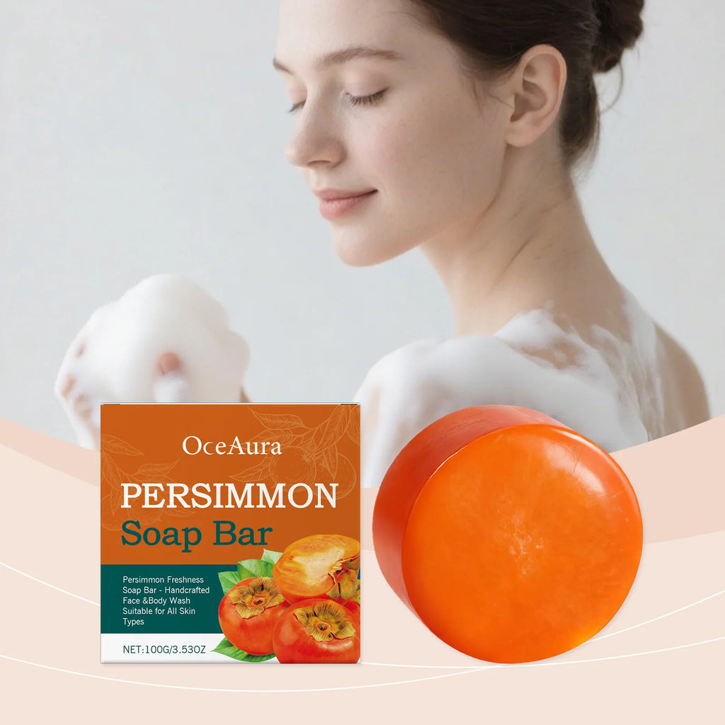 Persimmon Extract Moisturizing Cleansing Soap – Gentle Daily Body Cleanser for Hydrating, Softening & Smoothing Skin Vue